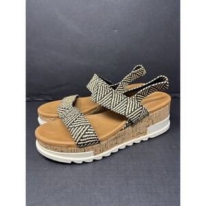 MADDEN GIRL ESIE Black White Strappy Sandals Size‎ 10